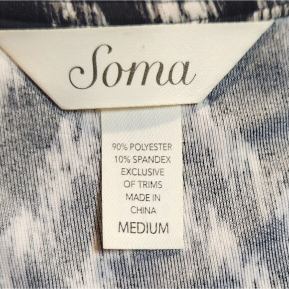 Soma Dress‎ Soutache Sleeveless Short Lace Ikat Mini Black White Empire M - Picture 9 of 10